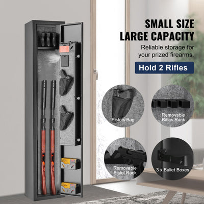 Gun Safe Rifle Safe with Digital Keypad & Lock for 3 Rifles and 4 Pistols