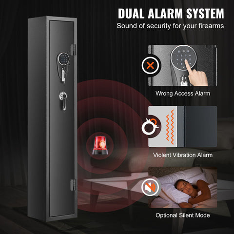 Gun Safe Rifle Safe with Digital Keypad & Lock for 3 Rifles and 4 Pistols