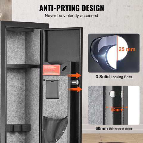 Gun Safe Rifle Safe with Digital Keypad & Lock for 3 Rifles and 4 Pistols