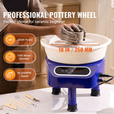 Pottery Wheel, 10 inch Pottery Forming Machine, 350W Electric Wheel for Pottery with Foot Pedal and LCD Touch Screen, Direct Drive Ceramic Wheel with 3 Support Legs for DIY Art Craft, Blue