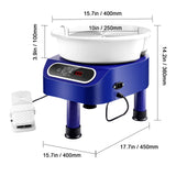 Pottery Wheel, 10 inch Pottery Forming Machine, 350W Electric Wheel for Pottery with Foot Pedal and LCD Touch Screen, Direct Drive Ceramic Wheel with 3 Support Legs for DIY Art Craft, Blue