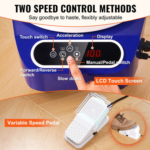 Pottery Wheel, 11 inch Pottery Forming Machine, 450W Electric Wheel for Pottery with Foot Pedal and LCD Touch Screen, Direct Drive Ceramic Wheel with 3 Support Legs for DIY Art Craft, Blue