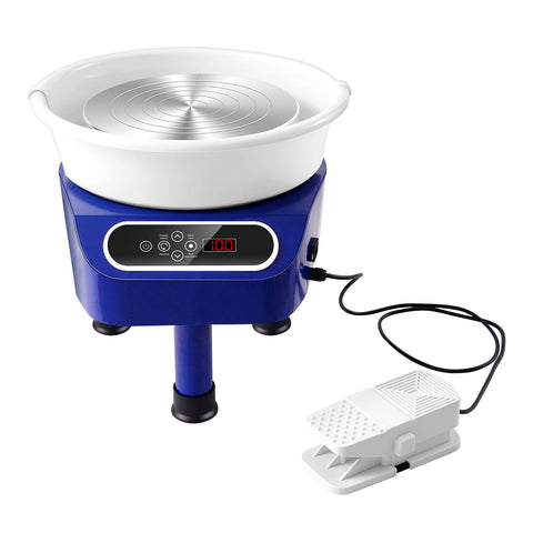 Pottery Wheel, 11 inch Pottery Forming Machine, 450W Electric Wheel for Pottery with Foot Pedal and LCD Touch Screen, Direct Drive Ceramic Wheel with 3 Support Legs for DIY Art Craft, Blue