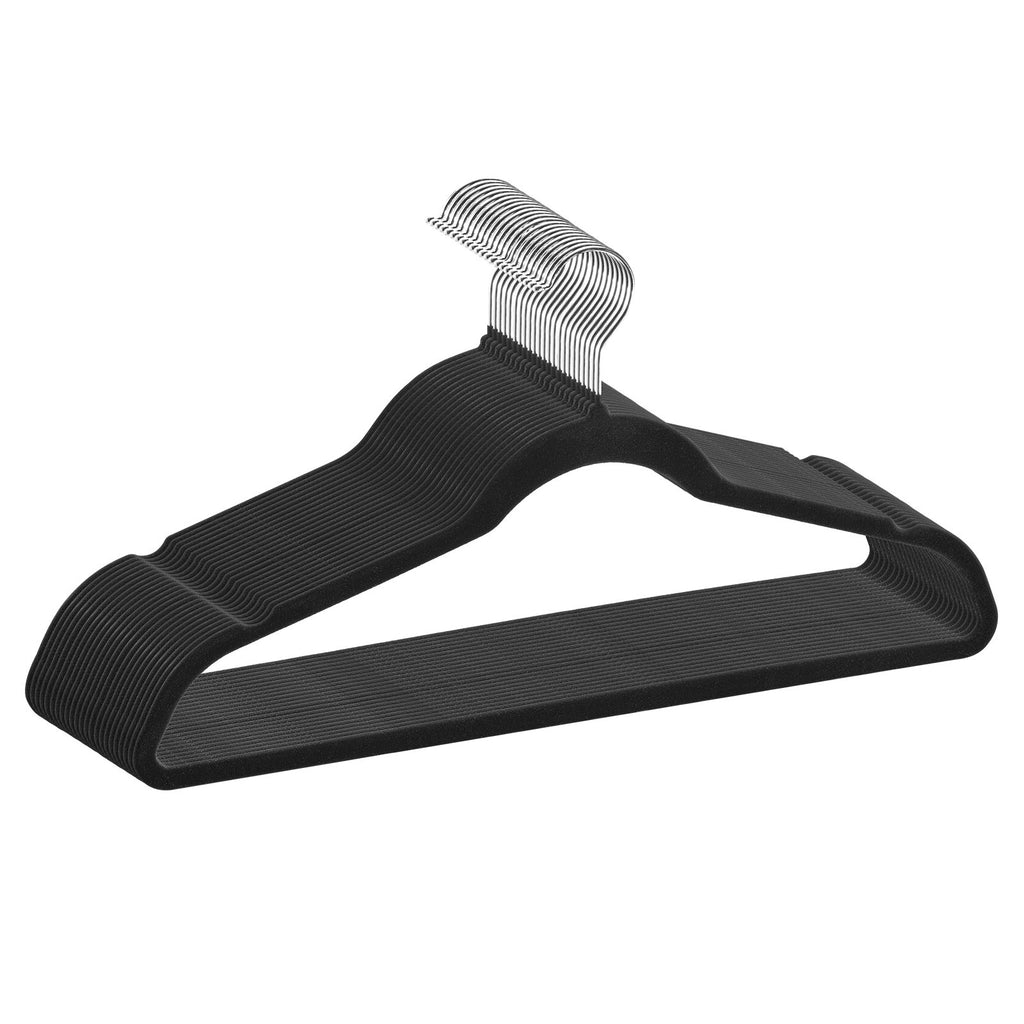 Velvet Hangers 50 Pack Black Non-Slip Hangers with 360 Degree Swivel Hook