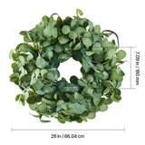 Artificial Decorative Wreath 66.04 cm Green Eucalyptus Leaves Year Round