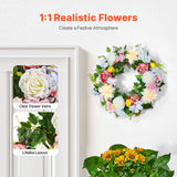 Artificial Decorative Wreath 60.96 cm White Pink Yellow Peonies Hydrangeas