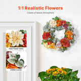 Artificial Decorative Wreath 60.96 cm Red Orange Yellow Hydrangeas Roses