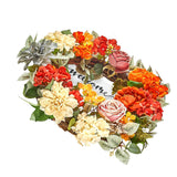 Artificial Decorative Wreath 60.96 cm Red Orange Yellow Hydrangeas Roses