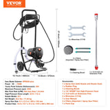 Stand Airless Paint Sprayer, 750W 3000PSI High Efficiency Electric Airless Sprayer With Cart, Fine And Even Painting Effect, Paint Sprayers for Home Interior and Exterior Furniture and Fences