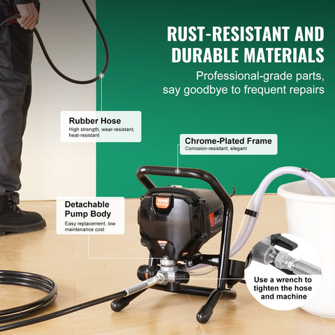 Stand Airless Paint Sprayer, 750W 3000PSI High Efficiency Electric Airless Sprayer, Fine And Even Painting Effect, Handheld Paint Sprayers for Home Interior and Exterior Furniture and Fences
