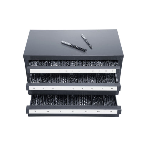 Drill Bit Dispenser Cabinet, Three-Drawer Drill Bit Organizer Cabinet for 1mm to 13mm, Steel Drill Dispenser Organizer Cabinet with Labels, Stackable Drill Dispenser for Drill Bit Storage