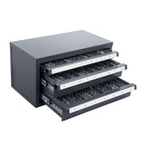 Drill Bit Dispenser Cabinet, Three-Drawer Drill Bit Organizer Cabinet for 1mm to 13mm, Steel Drill Dispenser Organizer Cabinet with Labels, Stackable Drill Dispenser for Drill Bit Storage