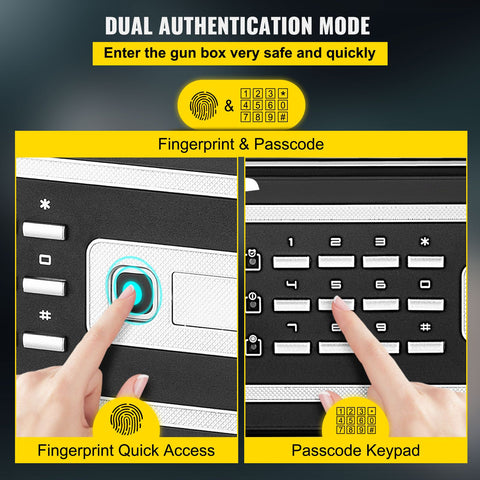 Safe Box, 1.7 CU.FT Fingerprint Safe Box for Money with 2 Keys & Digital Keypad, Q235 Steel Safe Box for Storing Cash, Jewelry, Pistols, Documents, Watches in Home & Office & Hotel
