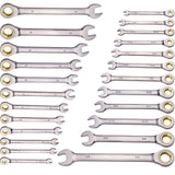 Combination Wrench Set 24 PCS SAE 1/4" - 7/8" Metric 8-19mm Organizer Rack