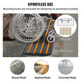 Curb Ramp, 6.5 cm Rise Rubber Driveway Ramps, Heavy Duty 15 tons Weight Capacity Threshold Ramp, Curbside Bridge Ramps for Loading Dock Garage Sidewalk, Expandable Full Ramp Set