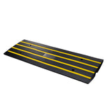 Curb Ramp, 6.5 cm Rise Rubber Driveway Ramps, Heavy Duty 15 tons Weight Capacity Threshold Ramp, Curbside Bridge Ramps for Loading Dock Garage Sidewalk, Expandable Full Ramp Set