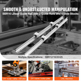 Linear Guide Rail Set, SBR16 2000mm, 2 PCS 78.7 in/2000 mm SBR16 Guide Rails and 4 PCS SBR16UU Slide Blocks, Linear Rails and Bearings Kit for Automated Machines DIY Project CNC Router Machines