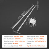 Linear Guide Rail Set, SBR16 2000mm, 2 PCS 78.7 in/2000 mm SBR16 Guide Rails and 4 PCS SBR16UU Slide Blocks, Linear Rails and Bearings Kit for Automated Machines DIY Project CNC Router Machines