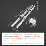 Linear Guide Rail Set, SBR20 1000mm, 2 PCS 39.4 in/1000 mm SBR20 Guide Rails and 4 PCS SBR20UU Slide Blocks, Linear Rails and Bearings Kit for Automated Machines DIY Project CNC Router Machines