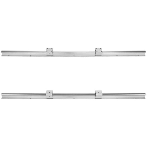 Linear Guide Rail Set, SBR20 1000mm, 2 PCS 39.4 in/1000 mm SBR20 Guide Rails and 4 PCS SBR20UU Slide Blocks, Linear Rails and Bearings Kit for Automated Machines DIY Project CNC Router Machines