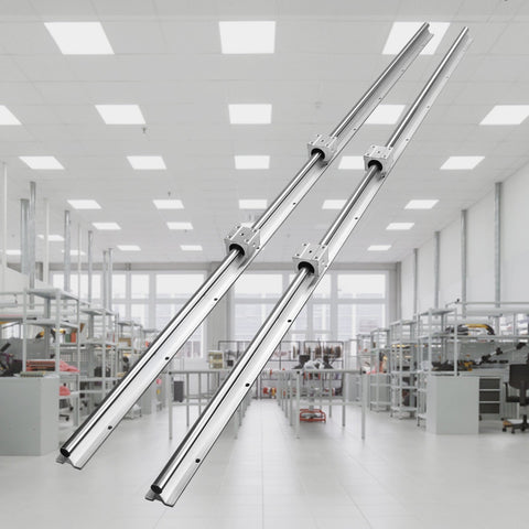 Linear Guide Rail Set, SBR20 1500mm, 2 PCS 59 in/1500 mm SBR20 Guide Rails and 4 PCS SBR20UU Slide Blocks, Linear Rails and Bearings Kit for Automated Machines DIY Project CNC Router Machines