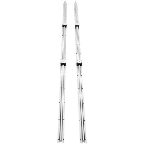 Linear Guide Rail Set, SBR20 2200mm, 2 PCS 86.6 in/2200 mm SBR20 Guide Rails and 4 PCS SBR20UU Slide Blocks, Linear Rails and Bearings Kit for Automated Machines DIY Project CNC Router Machines