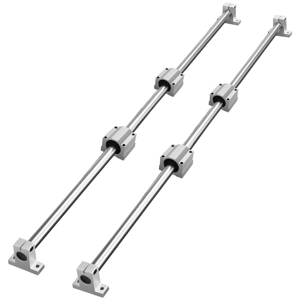 Linear Guide Rail Set, SFC20 1200mm, 2 PCS 47.2 in/1200 mm SFC20 Guide Rails 4 PCS SC20 Slide Blocks 4 PCS Rail Supports, Linear Rails and Bearings Kit for Automated Machines CNC DIY Project