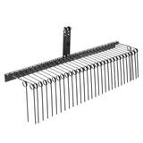 Tow Behind Landscape Rake, 1.8m Tow Dethatcher with 32 Steel Tines, Lawn Dethatcher Rake Attaches to Category 1, 3 Point Hitch for Tractor, for Leaves, Pine Needles, Straw, and Grass