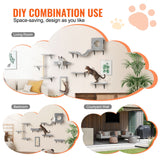 Wall Mounted Cat Shelves, Cat Wall Shelves and Perches with Jumping Boards, Hammock, Sofa, Cat Tree & Cat Grip, Cat Furniture and Shelves up to 40 lbs for Sleeping, Playing, Climbing, Set of 6