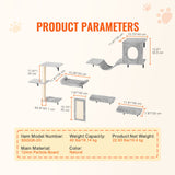 Wall Mounted Cat Shelves, Cat Wall Shelves and Perches with Jumping Boards, Hammock, Sofa, Cat Tree & Cat Grip, Cat Furniture and Shelves up to 40 lbs for Sleeping, Playing, Climbing, Set of 6