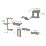 Wall Mounted Cat Shelves, Cat Wall Shelves and Perches with Jumping Boards, Hammock, Sofa, Cat Tree & Cat Grip, Cat Furniture and Shelves up to 40 lbs for Sleeping, Playing, Climbing, Set of 6