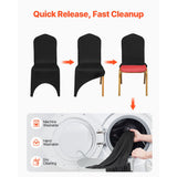 50 PCS Black Chair Covers Polyester Spandex Stretch Wedding Party Banquet