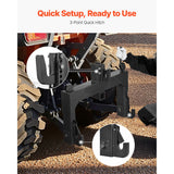 3-Point Quick Hitch with 2 in Receiver, 3000 Lbs Lift Capacity, 3-Pt Hitch with 5 Level Adjustable Bolt, Adaptation to Category 1 & 2 Tractor, Heavy Duty 3 Point Attachments, Black