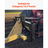 3-Point Quick Hitch with 2 in Receiver, 3000 Lbs Lift Capacity, 3-Pt Hitch with 5 Level Adjustable Bolt, Adaptation to Category 1 & 2 Tractor, Heavy Duty 3 Point Attachments, Black