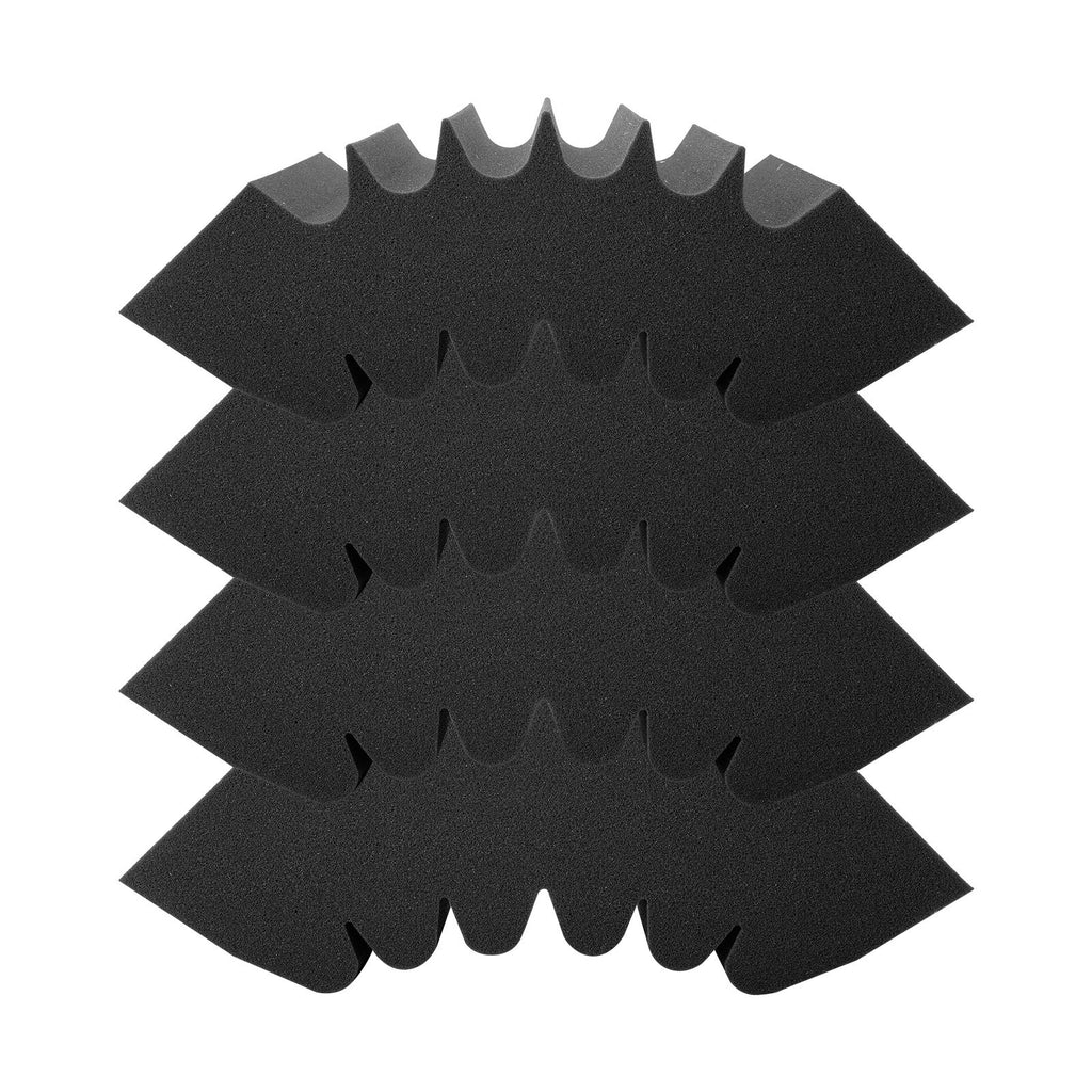 Acoustic Foam Panels 4 Pack 16.5 x 6.3 x 12 in Adhesive for Wall Ceiling