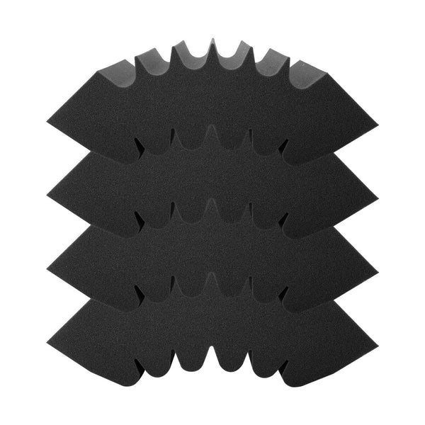 Acoustic Foam Panels 4 Pack 16.5 x 6.3 x 12 in Adhesive for Wall Ceiling