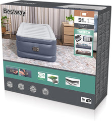 Bestway 1.91m x 97m x 51cm Tritech Air Inflatable Mattress Twin Built-in AC Pump