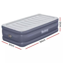 Bestway 1.91m x 97m x 51cm Tritech Air Inflatable Mattress Twin Built-in AC Pump