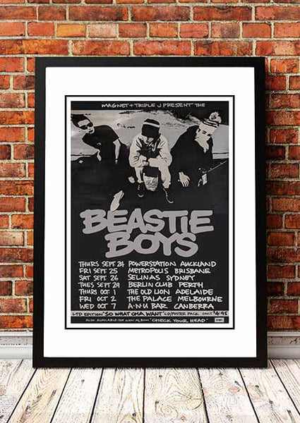 Beastie Boys 'Australian Tour' Poster 1990 - Framed A1