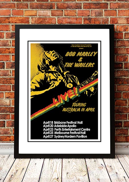 Bob Marley 'Australian Tour' Poster 1979- Framed A4