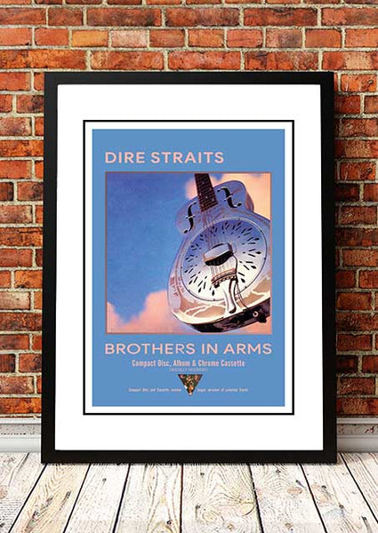 Dire Straits 'Brothers In Arms' In Store Poster 1985 - Framed A1