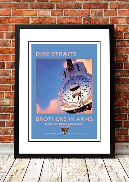 Dire Straits 'Brothers In Arms' In Store Poster 1985 - Framed A3