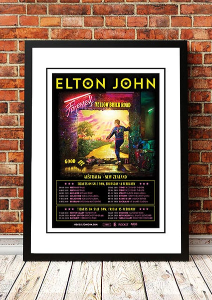 Elton John 'Final Australian Tour' Poster 2019 - Framed A3
