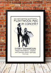 Fleetwood Mac / Santana 'Sydney Showground' Poster 1977 - Framed A1