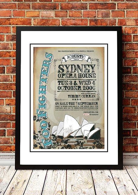 Foo Fighters 'Acoustic Concert' Sydney, Australian Tour Poster 2006 - Framed A2