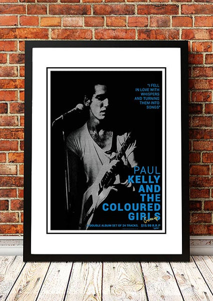 Paul Kelly 'Gossip' In Store Poster 1986- Framed A4