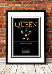 Queen 'A Night At The Opera' Australian Tour Poster 1976- Framed A4