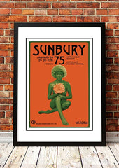 Sunbury 'Music Festival' Poster 1975 - Framed A1