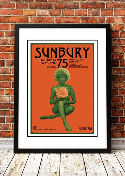 Sunbury 'Music Festival' Poster 1975 - Framed A2