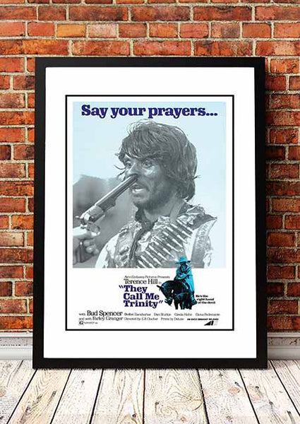 They Call Me Trinity' Cult Movie Poster! - Framed A2